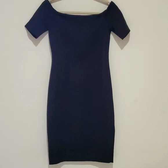 h&m off the shoulder dress blue MB FASHION Off-Shoulder Lace Bodycon Dress with Long Sleeves 9051 main image 0